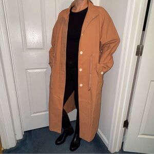 U/A Cotton Tan Long Trench Coat M